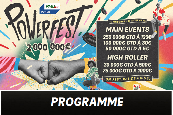Powerfest Automne 2022: RDV du 30 octobre au 16 novembre pour 2 000 000 € Garantis !